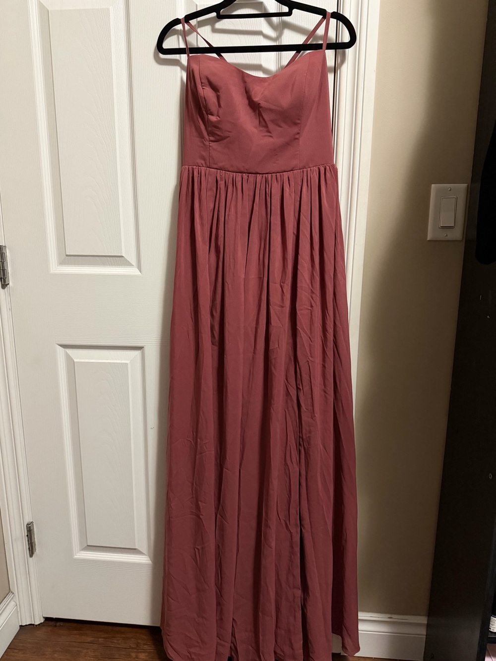 Azazie Dusty Rose Spaghetti Strap Maxi Dress